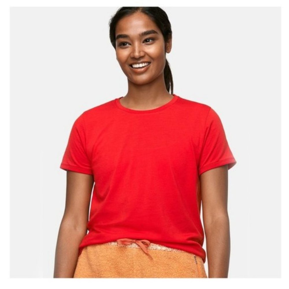 Outdoor Voices Merino T shirt in Goji Berry